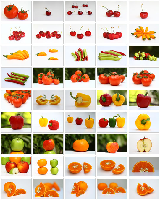Colección de frutas