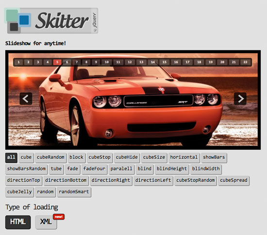 Skitter, un slideshow en jQuery