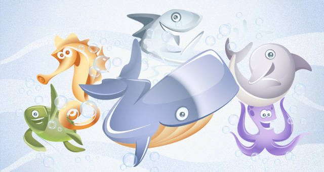 Colección de animales marinos en vector